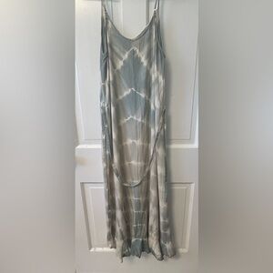 Ombré Tye Dye Soft Long Loose Spaghetti Strap Dress Sz M Soft Colors Beach Vibe